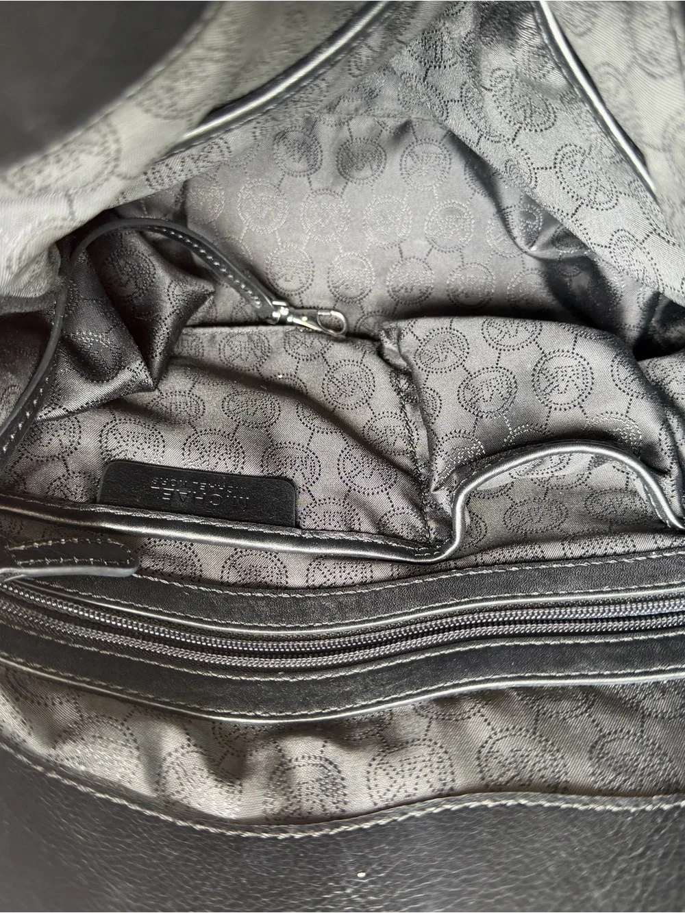 Authentic Michael Kors Hamilton Large Satchel - Black Monogram Saffiano Leather